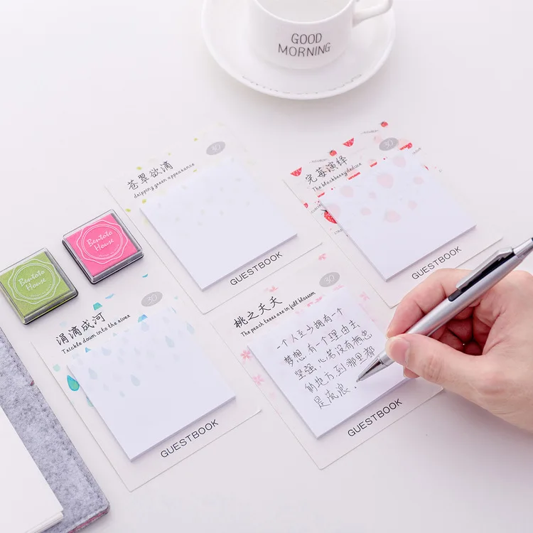 Korean Creative simple memo pads Self Adhesive message sticky notes 30