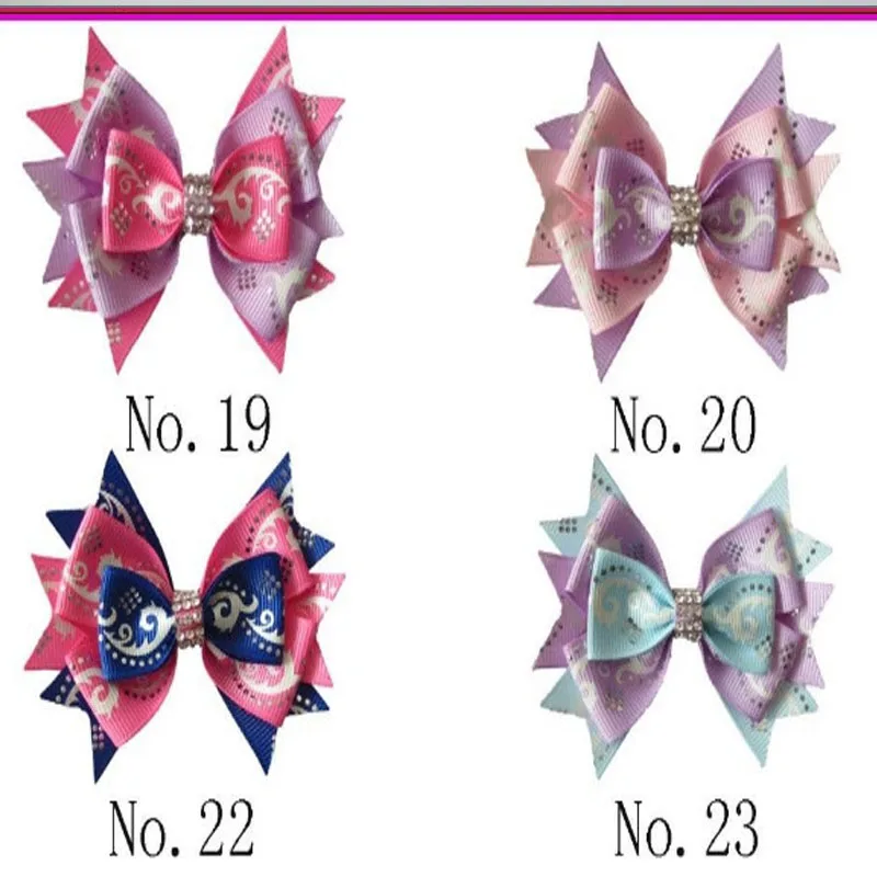 30 BLESSING Good Girl Boutique 3.5/" Silver Wave Stylish Hair Bow Clip