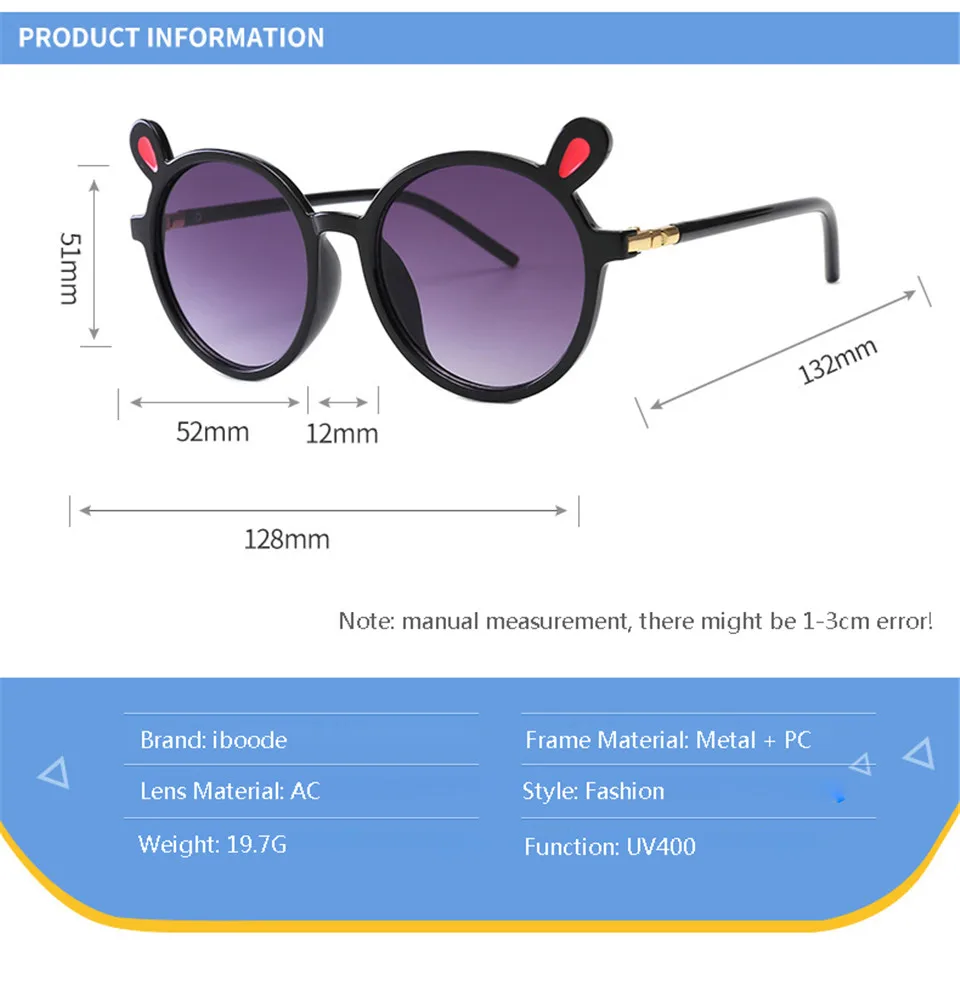 Iboode, милые детские солнцезащитные очки с заячьими ушками, популярные милые детские солнцезащитные очки, детская одежда с животными, лучшие подарки для мальчиков и девочек
