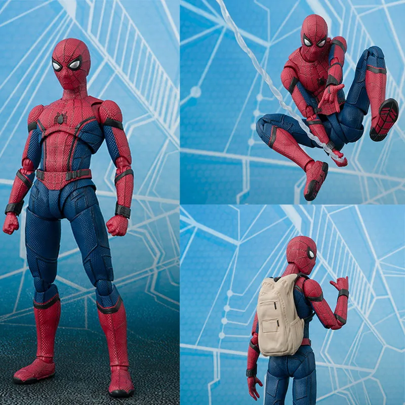 15 cm Anime Spider Man Homecoming Action Figure Toy Hot Movie SpiderMan Diy Dispaly Brinquedos niños cumpleaños Juguetes regalo