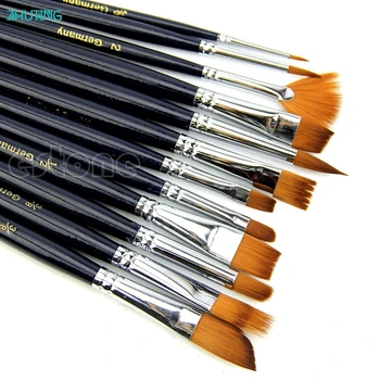 

New 12X Artist Paint Brush Set Nylon Hair Watercolor Acrylic Oil Painting Supplies JAN18