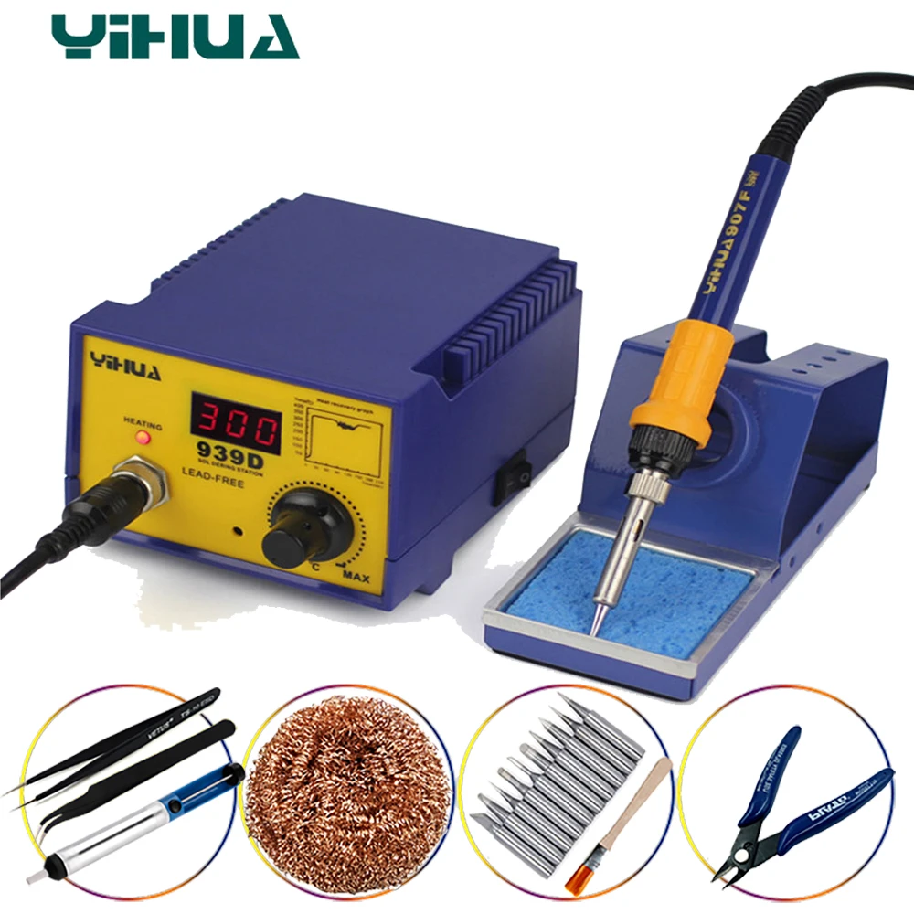 

YIHUA 939D Soldering Station 110v/220V 60W Constant temperature Antistatic Electric Soldering Iron
