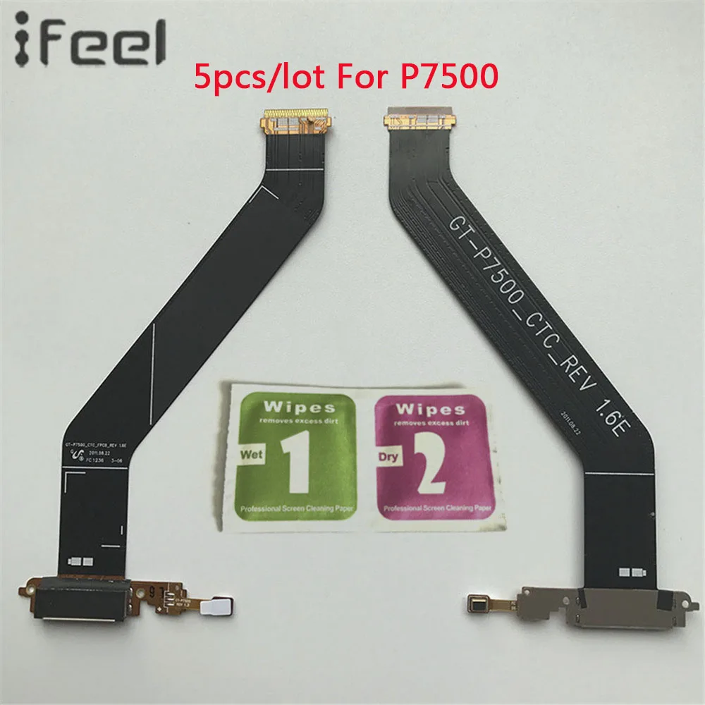 IFEEL 5pcs/lot USB Charging Flex Cable Assembly Parts For Samsung Galaxy Tab 10.1 3G P7500 P7501 Charger Part Socket Dock | Мобильные