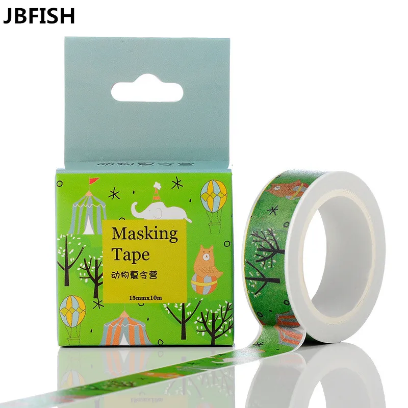 JBFISH Happy Farm Animals Washi Tape Adhesive Masking Tape Decorative