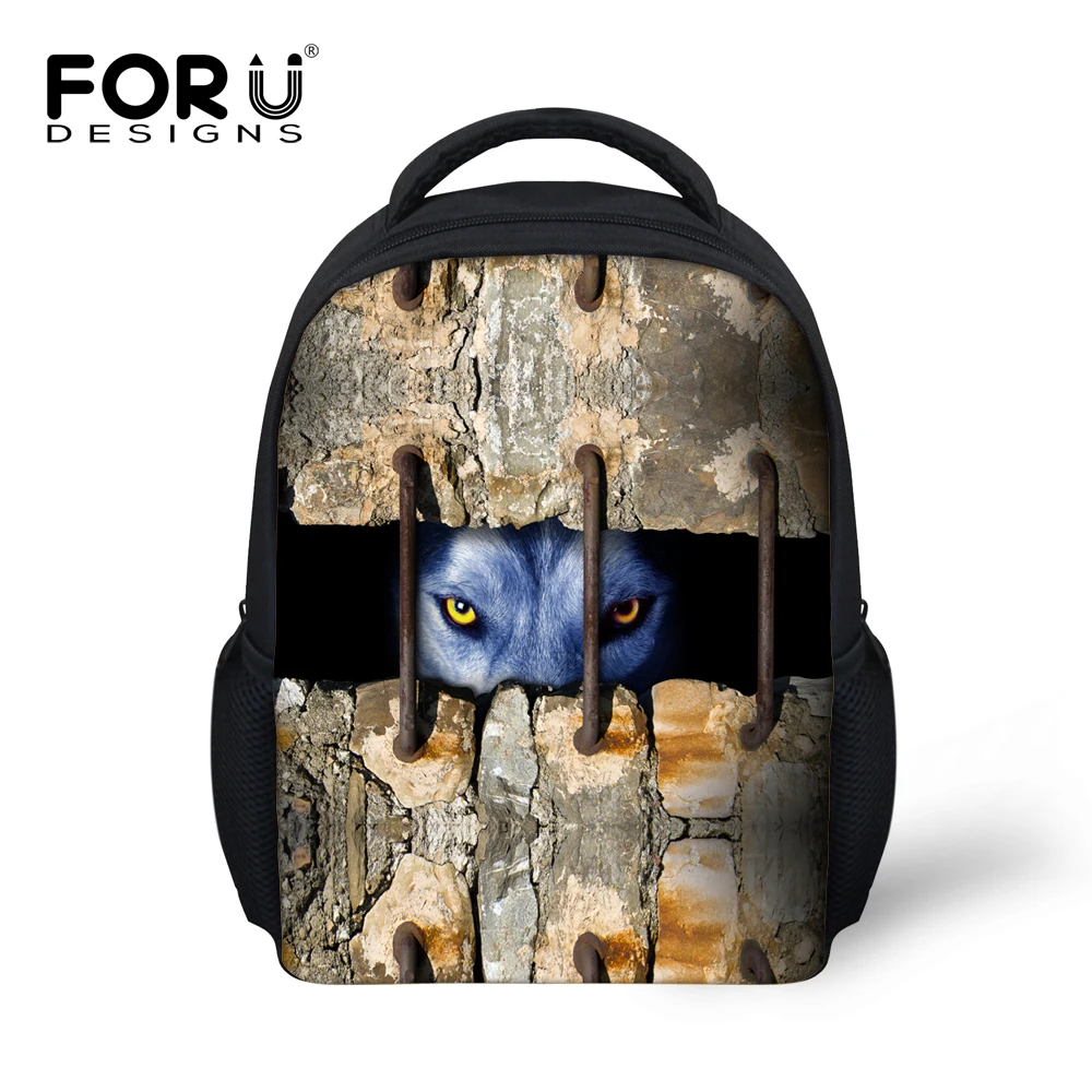 FORUDESIGNS, горячая распродажа, детские школьные сумки с 3D принтом животных для подростков, детские сумки Mochila, 12 дюймов, школьные сумки