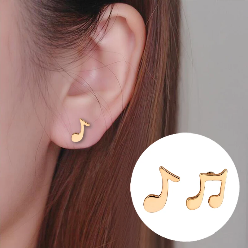

Jisensp Fashion Lovely Music Note Stud Earrings Best Friend Gifts Pendientes Punk Charm Earring for Women Jewelry drop shipping