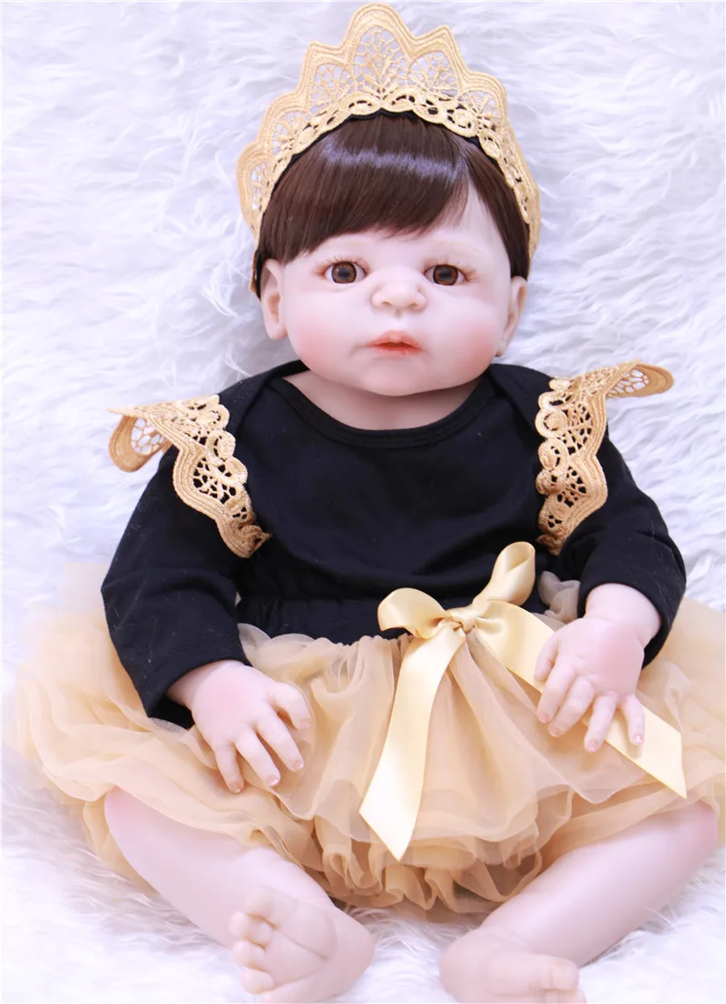 55 см полный средства ухода за кожей силиконовые Reborn Baby Doll игрушечные лошадки реалистичные bebes reborn принцесса детские куклы на день рождения