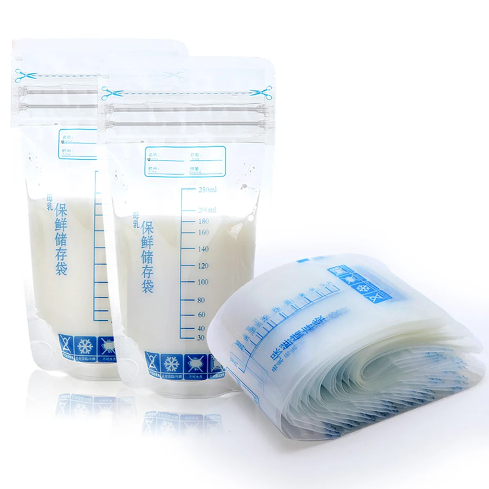 

Milk Labels Safe Breast Milk Storage 30pcs Baby Feeding Freezer Bag 250ml Disposable Baby Food Storage