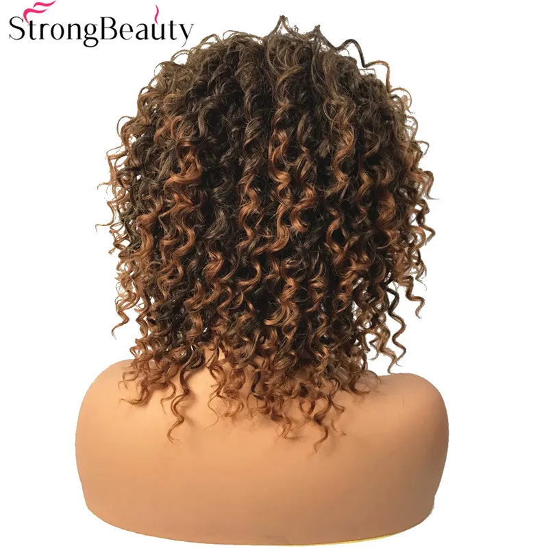 StrongBeauty синтетические парики средней длины вьющиеся парик термостойкие женские волосы