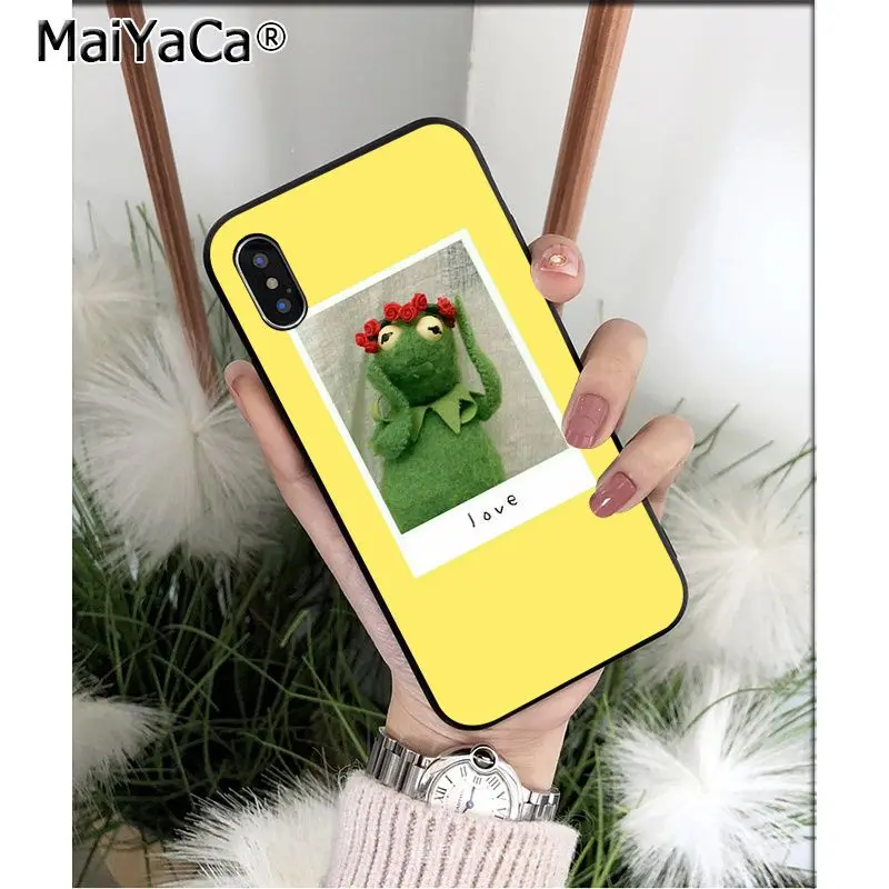 MaiYaCa Kermit черный мягкий чехол из ТПУ для телефона Apple iPhone 8 7 6 6S Plus X XS MAX 5 5S SE