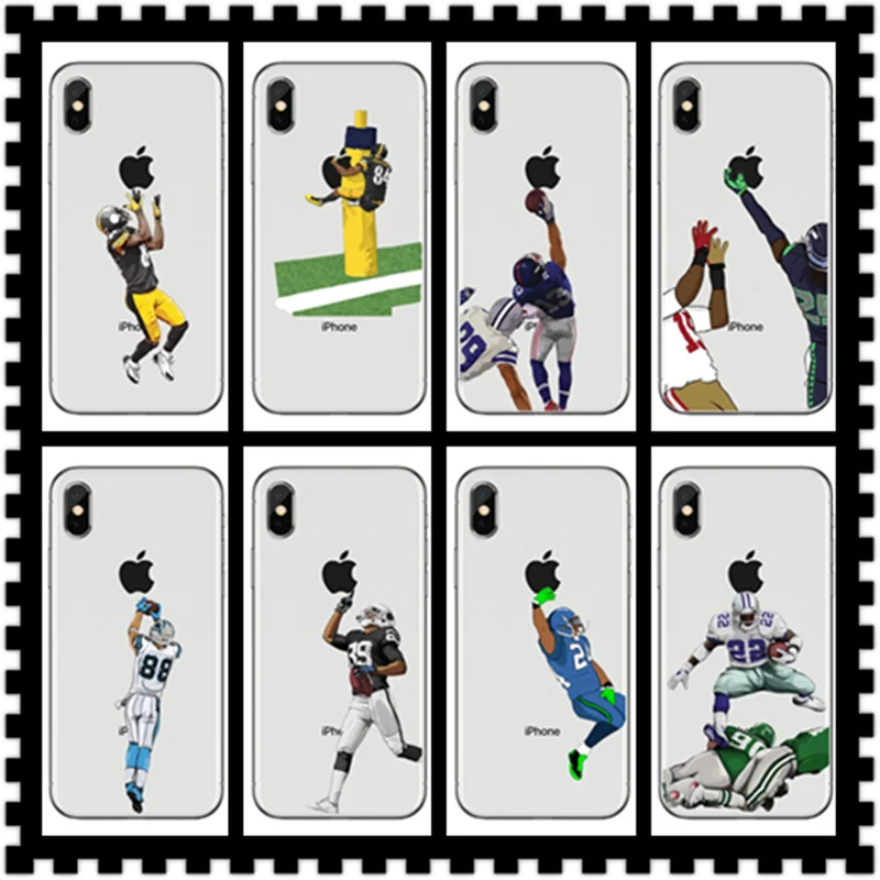كرة القدم NFL الرجبي أوديل جراب هاتف كرة القدم الأمريكية Playerk غطاء ل فون X 8 8 زائد 7 6 6 زائد 5 ثانية SE لينة سيليكون حالات