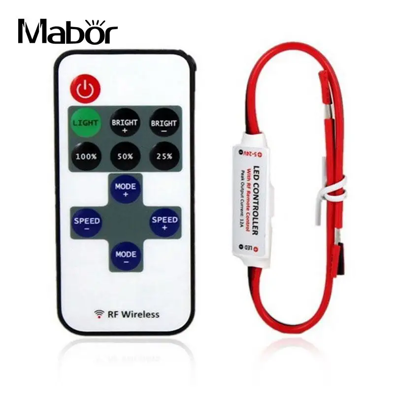 

11 Key 12V RF Wireless Radio Frequency Remote Controller Dimmer For LED Strip Drop shipping Lighting accessories Color Light Rc