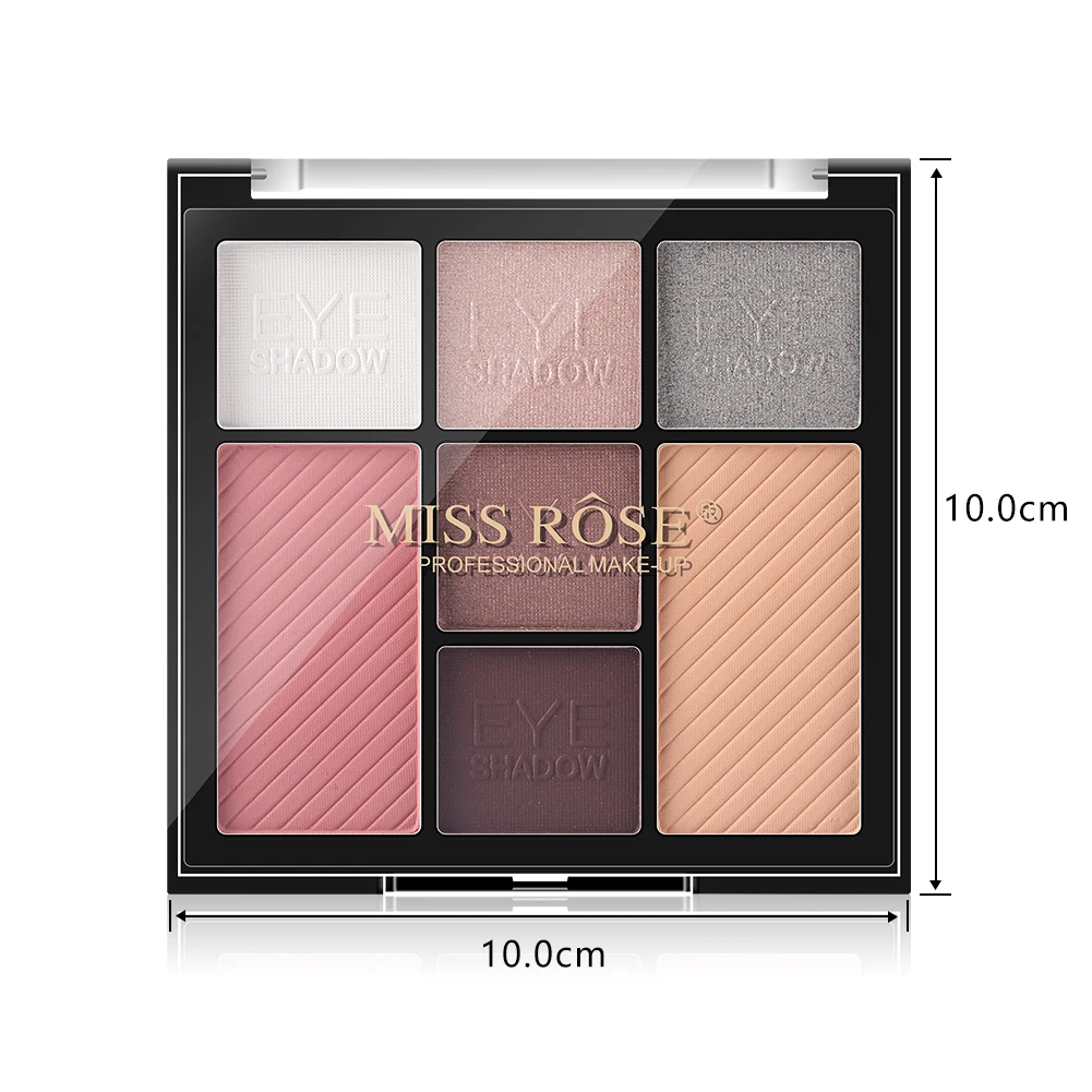 MISS ROSE тени для век 7 цветов Палитра для румяны осветляющая натуральная матовая перламутровая палитра теней для век стойкий макияж TSLM2