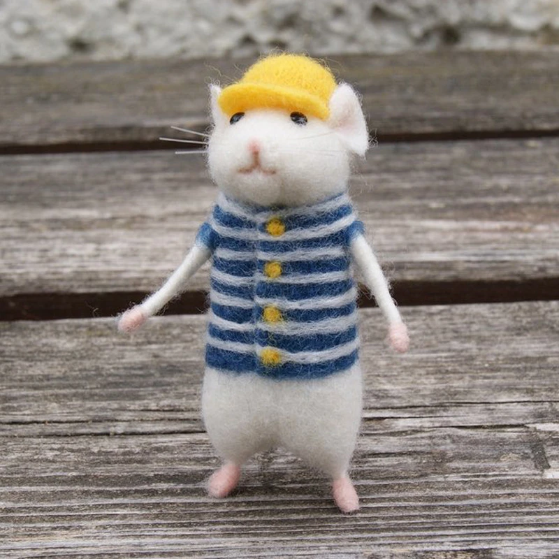 Nonfinished Felt Kit Women Lovely Mice Mouse Handmade Animal Toy Doll
