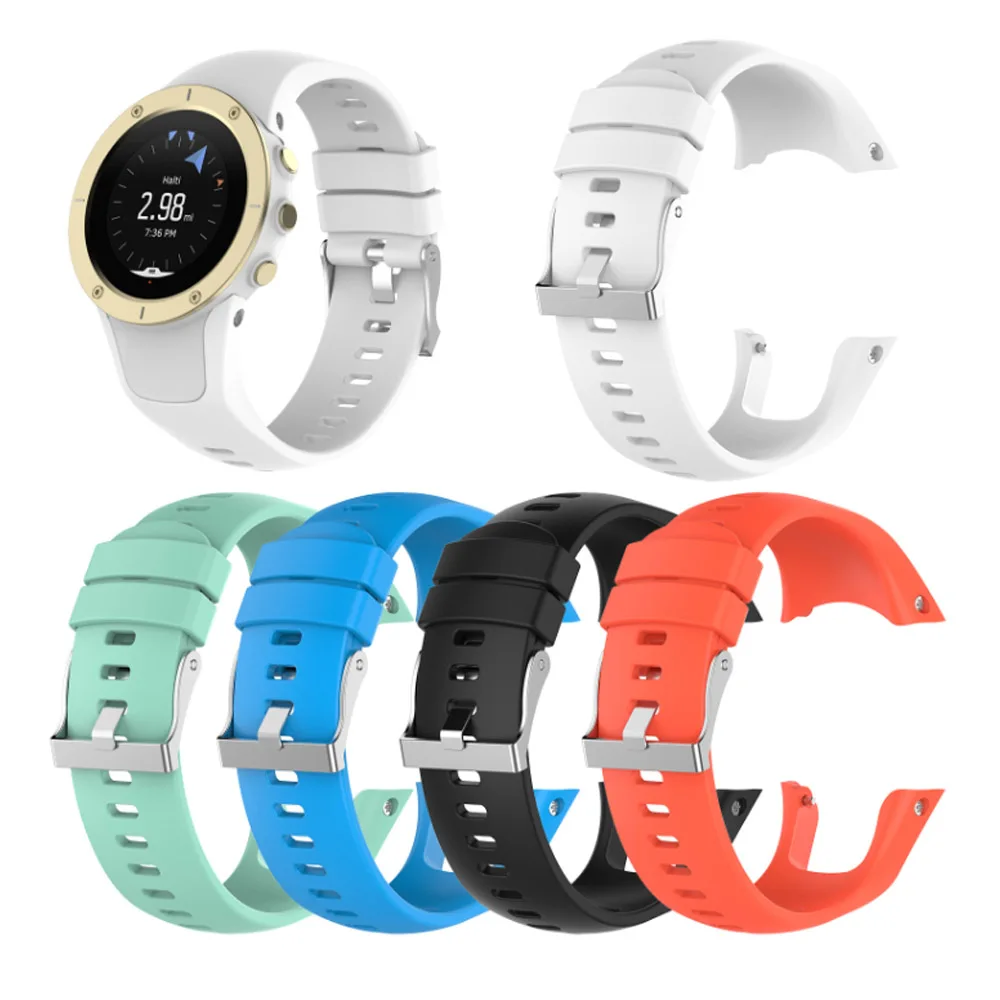 Tschick группа для Suunto Спартанский тренер запястье HR, замена мягкий силиконовый ремешок с металлической пряжкой