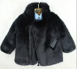 Детская зимняя куртка с искусственным мехом для маленьких мальчиков, ветровка с лисой, плотная теплая Модная куртка с мехом
