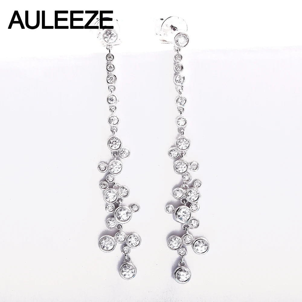 Женские серьги подвески из белого золота с бриллиантами|drop earrings|earrings forearrings for women