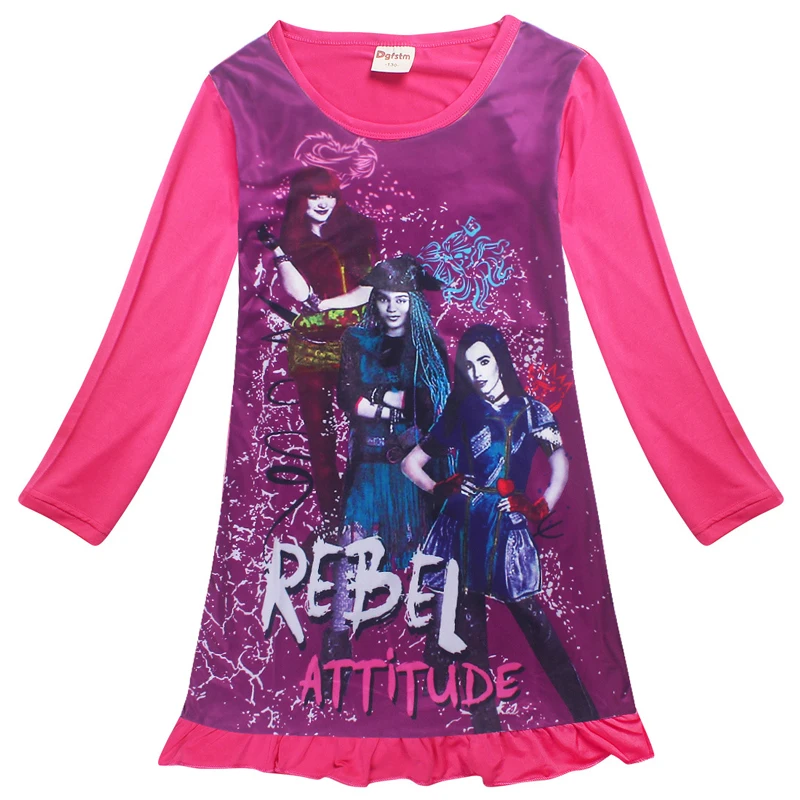 

Girls Descendants evil Costume Dresses The Descendants 2 Girls Clothing Children Dress for Girl Summer Children Nightgown dress
