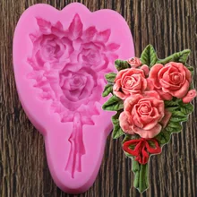 Forme de fleur 3D Fondant gâteau Silicone moule de qualité alimentaire Mastic Confeitaria chocolat pâtisserie bonbons argile faisant des outils