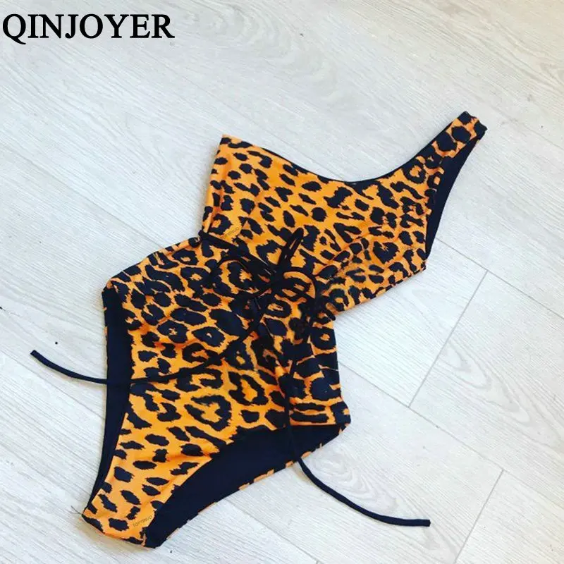 QINJOYER сексуальные цельные купальные трусики женские на одно плечо одежда для