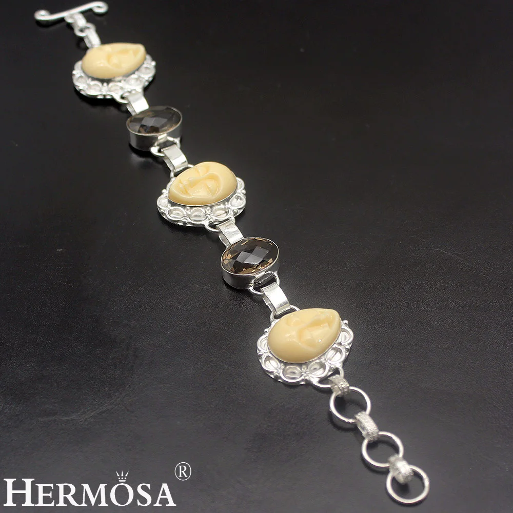 Hermosa ювелирные изделия уникальная Мода человеческое лицо серебряный цвет