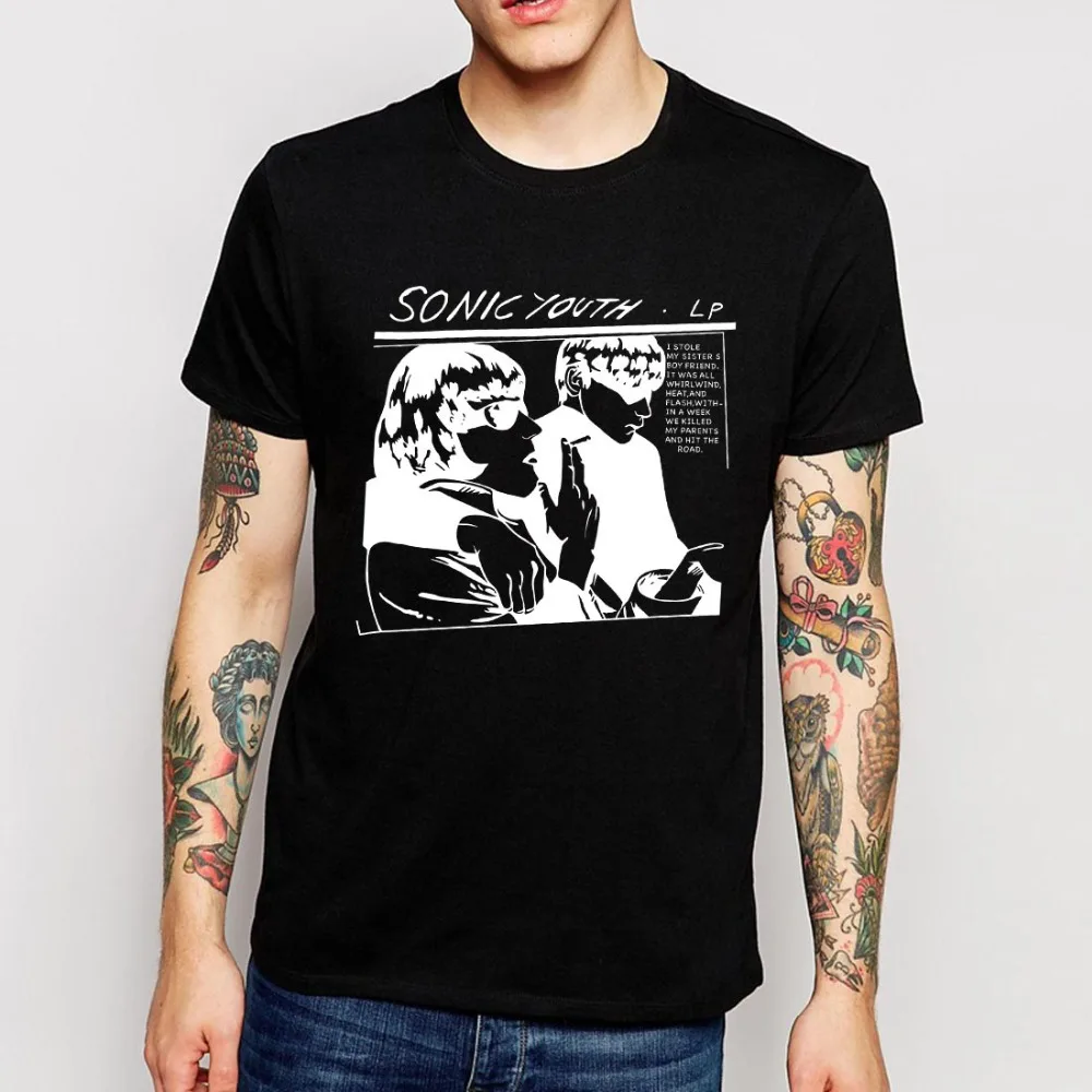 Sonic Youth T Shirts Men Cotton O Neck The Blast Man T Shirt General Clothes Mens tshirt Euro
