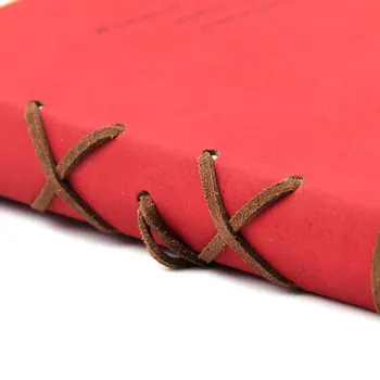 

Wholesale Estone Classic Retro Vintage Leather Bound Blank Pages Journal Diary Notepad Notebook (Red)