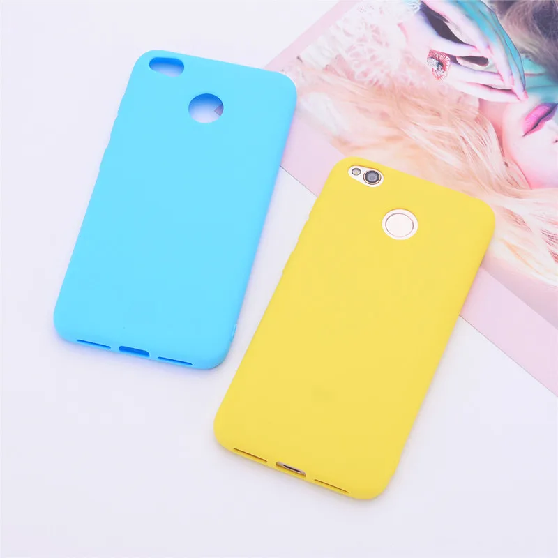 

Soft Silicone Case For Xiaomi Redmi 4X Case Cute Candy Color Matte Phone Cover on For Redmi 4X Redmi4X Coque Soft TPU Funda