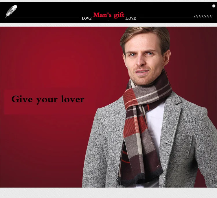 Мужской шарф осень зима винтажный Мягкий клетчатый шарф мужской шарф имитация кашемира высокое качество брендовые деловые шарфы на каждый день