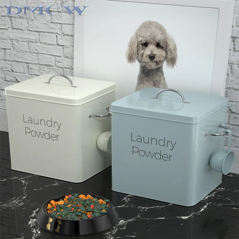 

Pet tin paint dog food barrel cat food barrel, sealed barrel food storage barrel zero dog food 18*15*23cm