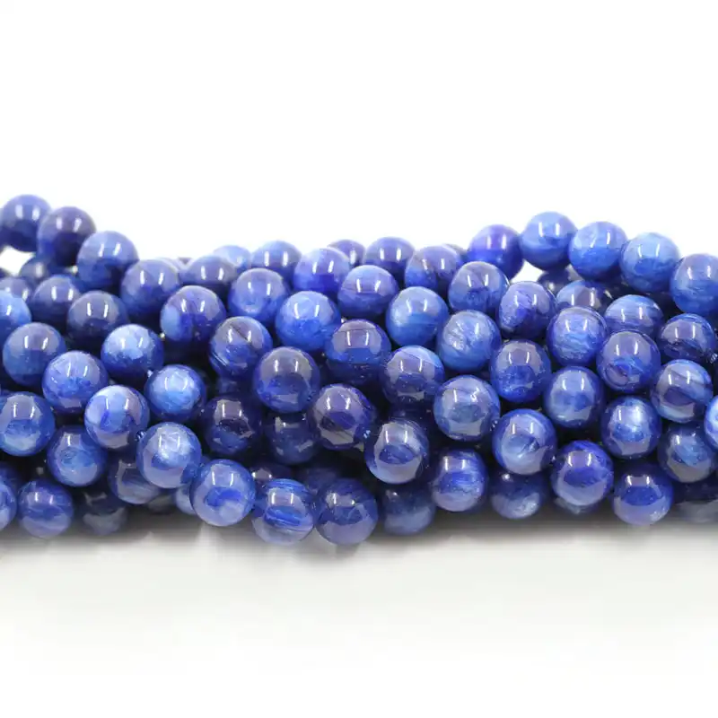 Natural Kyanite Smooth Round Gemstone Loose Beads Size 5mm6mm9mm 15.5 Long per Strand