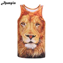 2018 Summer Brand 3D Lion Print Gyms Clothing Fitness Men Tank Top Mens Bodybuilding Stringers workout Singlet Sleeveless Shirt
