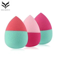 3 шт. губка для макияжа в виде капли воды двойной цвет портативный косметический спонж Мини Размер пудра крем Основа Макияж Блендер инструменты