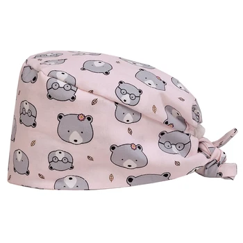 

Radiologists Cap Radiation Working Hat 100% Cotton Strap Ties at Back One Size Top Quality Medical Caps for Women