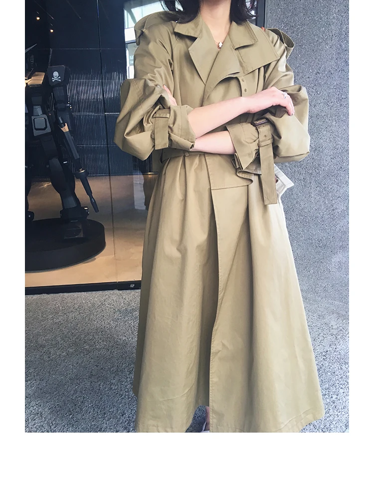 Ботфорты юбка ветровка Женская 2018 весна-осень chic Корейская версия пальто с длинными рукавами женские верхняя одежда