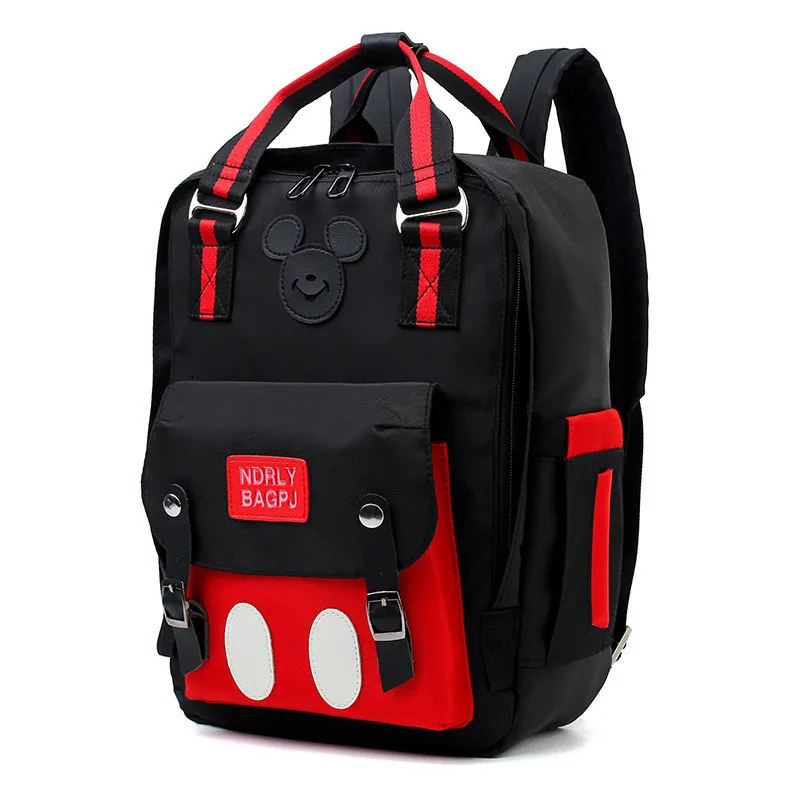 2019 Updated New Black Smile Pattern Infant Nappy Bags Baby Diaper Changing Tote Patchwork Ziper Sweet Circle Mummy Backpack04