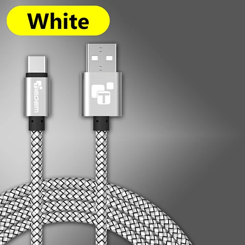 50 шт. кабель usb type-C TIEGEM type-C для быстрой зарядки USB-C кабель для передачи данных для samsung Galaxy S8 Note 8 Nexus 5X6 P OnePlus 2 USB C - Цвет: White