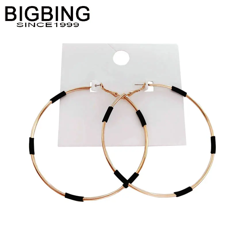 

M069 BIGBING jewelry Fashion golden black big circle stud Earring fashion earring set fashion women jewelry good quality