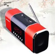 Portable mini speaker card putting music player with stereo radio walkman