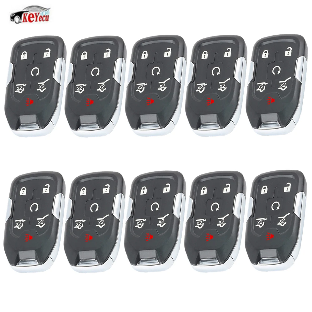 KEYECU 10 шт./лот Замена Smart Remote оболочки чехол Fob 6 КНОПКА ДЛЯ Chevrolet Tahoe Suburban- HYQ1AA