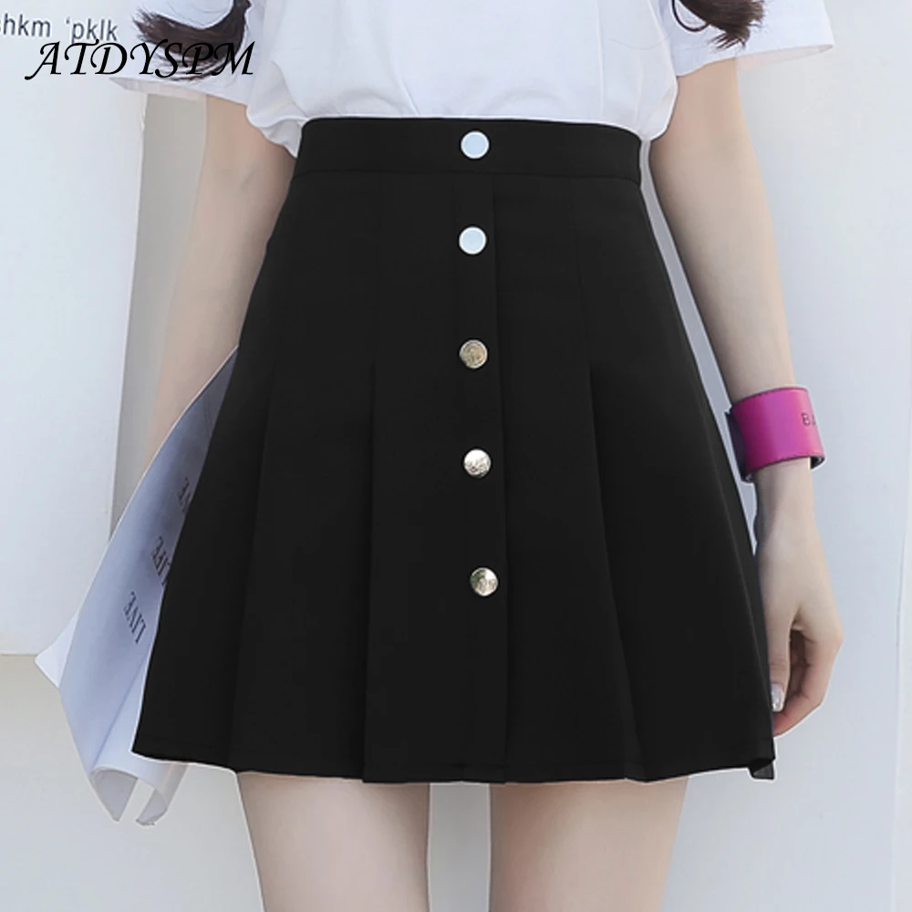 Новые женские летние модные юбки с высокой талией, плиссированные юбки, милые женские Соблазнительные мини-юбки, тянущиеся юбки трапециевидной формы для студентов
