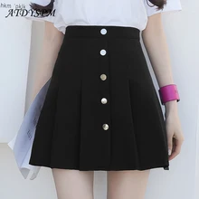 Новые женские летние модные юбки с высокой талией, плиссированные юбки, милые женские Соблазнительные мини-юбки, тянущиеся юбки трапециевидной формы для студентов