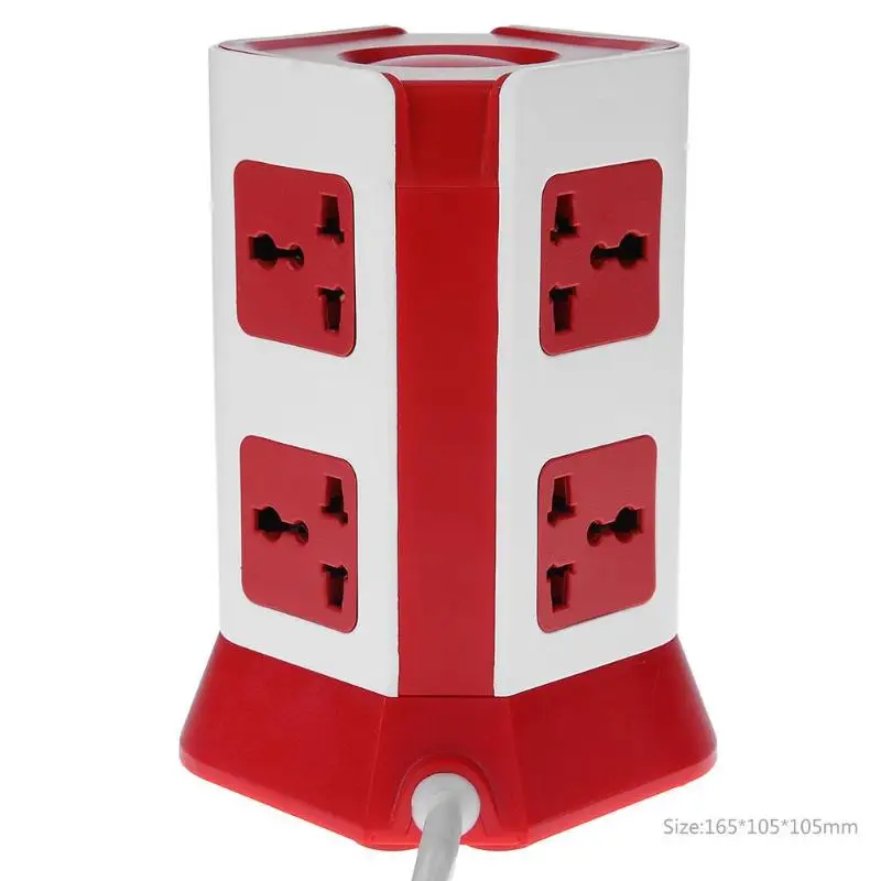 

2 Layer Power Socket Universal Smart Electrical Socket Plugs 6 Outlet 4 USB Ports Surge Protector Power Board