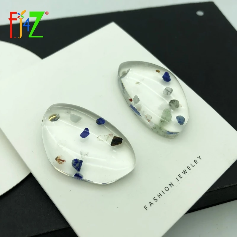 

F.J4Z New Chic Earrings for Women Simplicty Geo Acrylic Earrings Lady Transparent Ladies Stud Earrings Dropshipping
