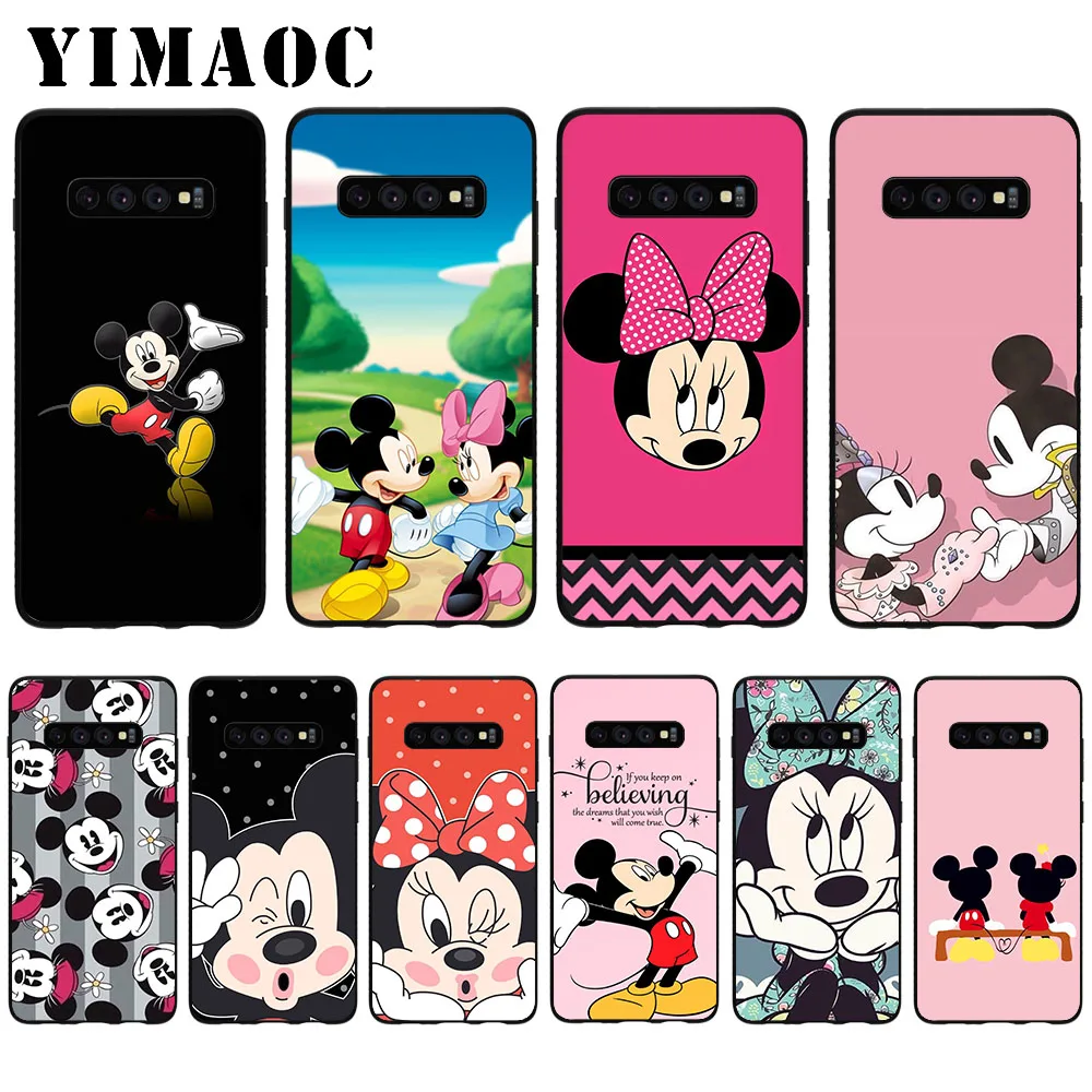 

YIMAOC Mickey Minnie Mouse Soft Case for Samsung Galaxy S10 Plus S10e S6 S7 Edge S8 S9 Plus J6 M10 M20 M30