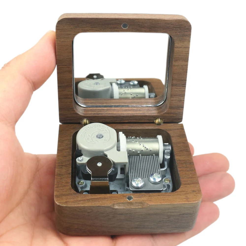 

Sinzyo Handmade Wooden Beauty and the beast Music Box Wood Carved Mechanism Musical Box Gift For Christmas Valentine's day