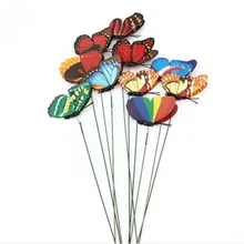 Новая 10 шт красочные бабочки на палочках садовая ваза газон Ремесло Искусство украшения Новое поступление