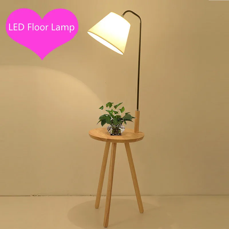 Artpad Nordic Tripod Wooden Floor Lamp With Wood Shelf Fabric Lampshade E27 Modern Led Standing Lamps For Living Room Aliexpress Artpad Nordic Tripod Wooden Floor Lamp