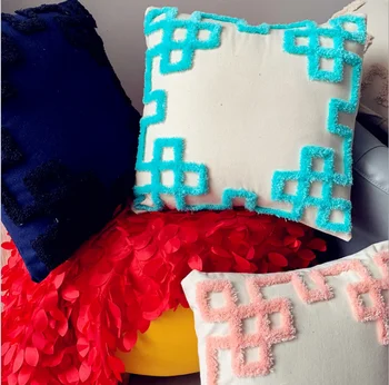 

2pcs Handmade Decorative Pillow Case Indian tufting Modern Simple Throw Cover Pillowcase High grade Party Hotel Home Textile