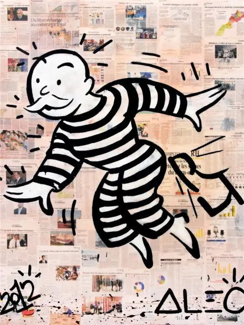 Mr Monopolyingly искусство уличное граффити Mimo Холст Картина Скрудж мышь плакат Настенная картина для гостиной домашний декор - Цвет: AM008